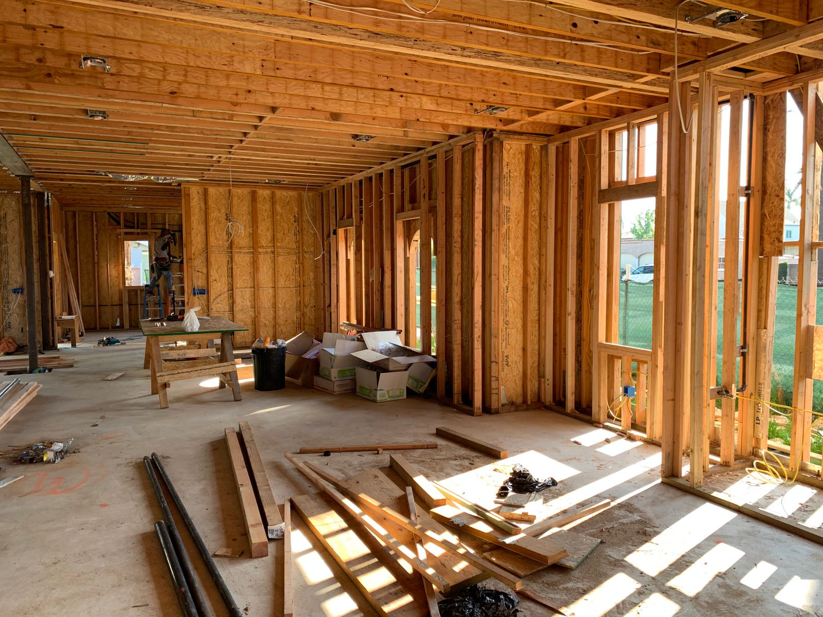 Vivienda de madera durante su construcción